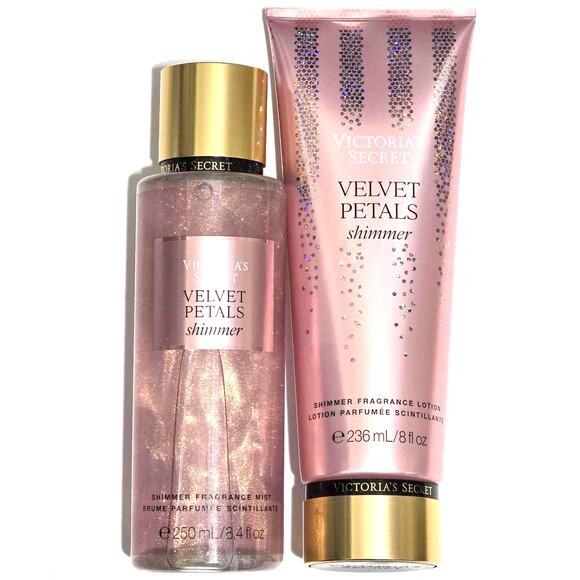 VS Victoria's Secret Velvet Petals Shimmer Fragrance Lotion and Mist Set NEW - Picture 3 of 7
